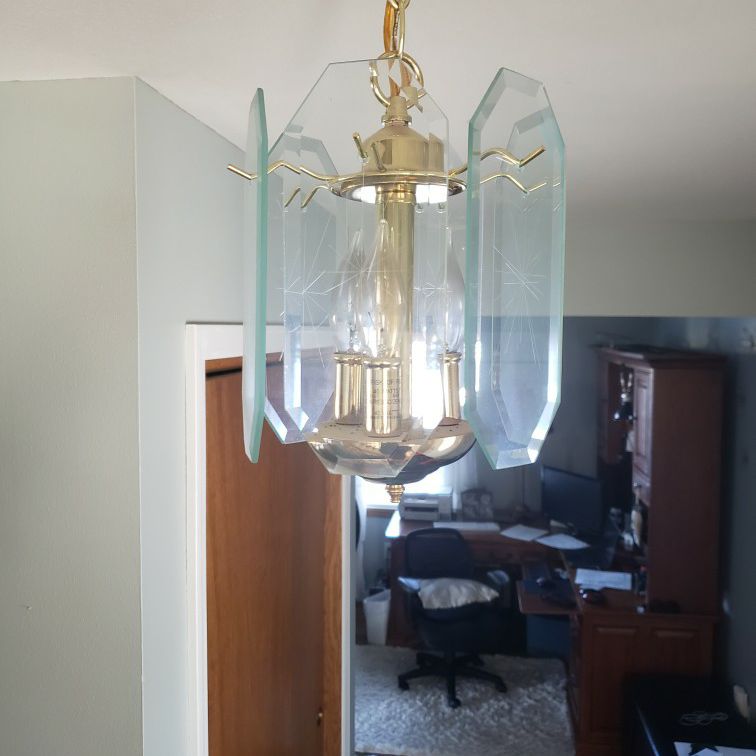 3 Light With 6 Glass Shade