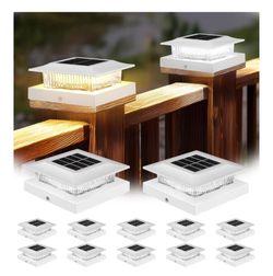 (396)
4x4 Solar Post Cap Lights 12 Pack, Fence Post Solar Lights with Warm White/Cool White, Only Fit 3.5"x3.5" Wood Posts & 4"x4" Vinyl Posts, Waterp