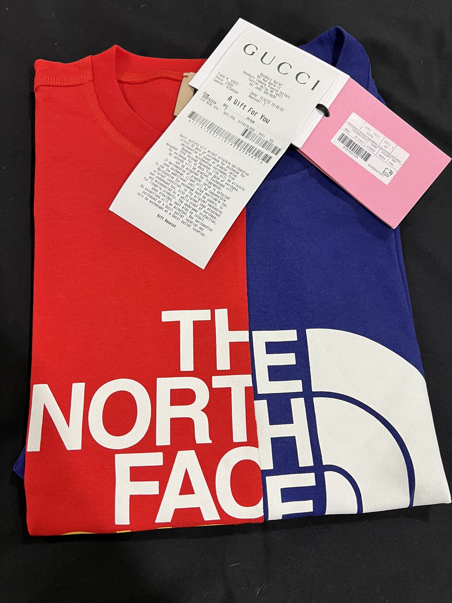 NEW Authentic Gucci X The North Face HEAVY Jersey Cotten T-shirt MENS Size XXL OVERSIZED 2XL w/ Receipt  $449