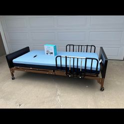 BARLEY USED Fully Electric Hospital Bed Set - Foam Mattress and