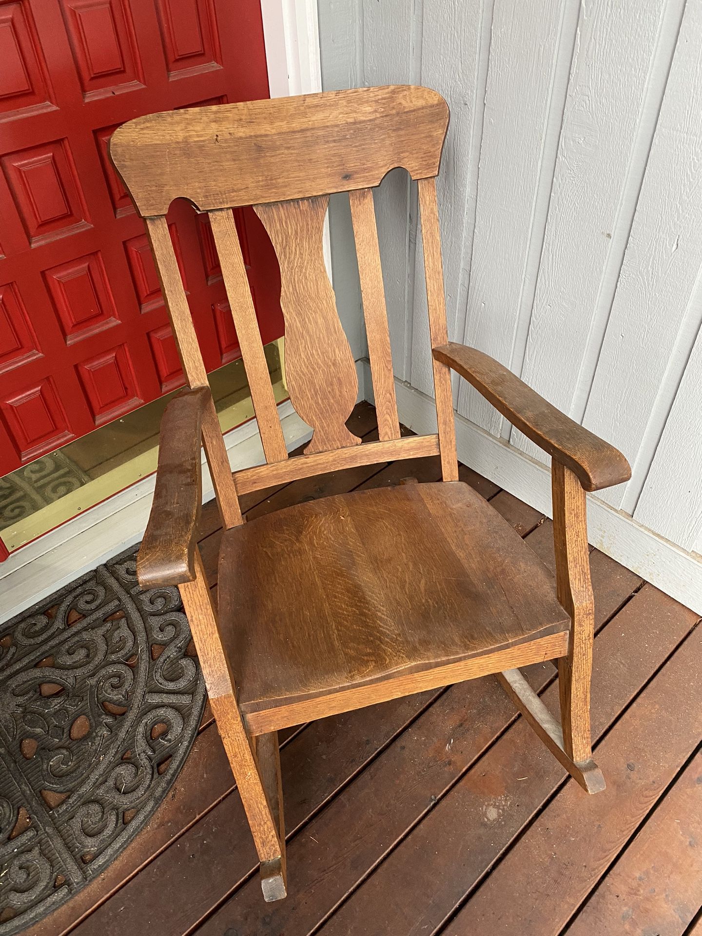 Antique Solid Oak Rocker