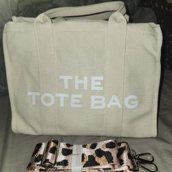 New Med Beige Canvas Tote Bag