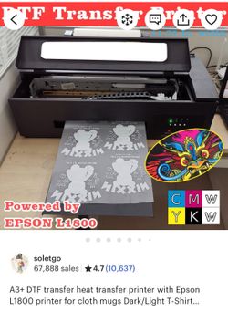 A3 DTF transfer Heat Printer L1800 Printer Direct Film