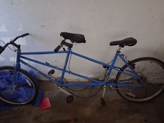 Blue Tandem Bicycle for Two Riders