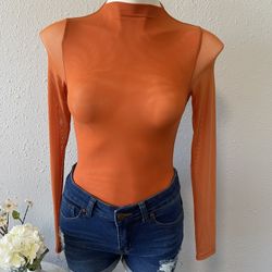 Orange Mesh Bodysuit $12 (Small)