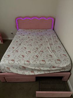 Queen Bed frame with light up headboard