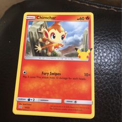 Pokemon Cards Chimchar non HoloMc Donalds 25th Anniversary