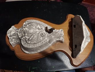 Vintage Faux Wall Fountain on Wood Plaque $60.00