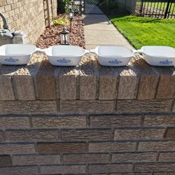 P41B Small Vintage Cornflower Casserole Dishes,  Each