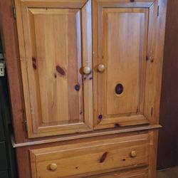 Rustic Wooden TV Armoire W/Drawers