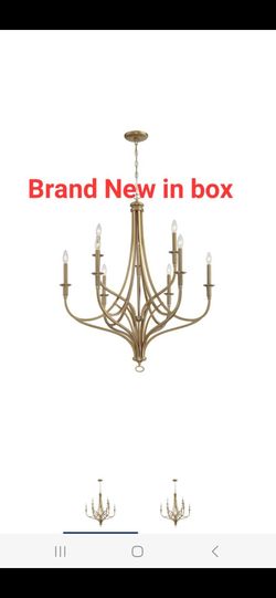Brand New 9- Light Brushed Honey Gold Traditional Chandelier. Price Is Firm.