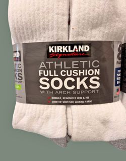 NEW Kirkland Signature Men's Athletic Full Cushion Socks 8-Pack (Size 8-12)