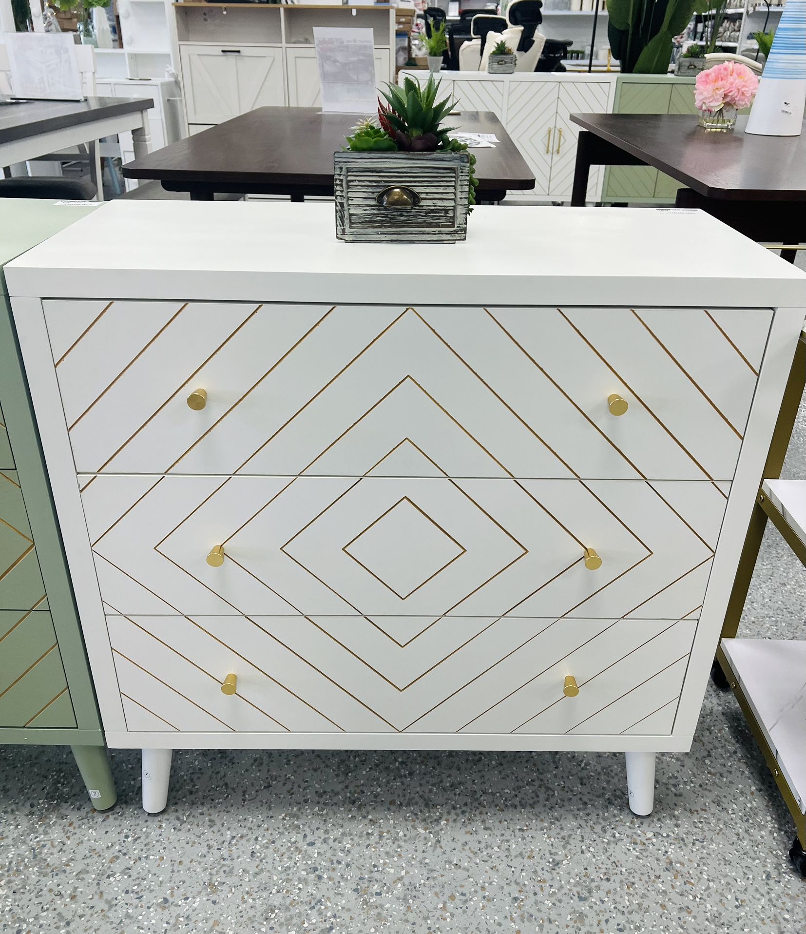 White 3-Drawer Dresser CEG019-WH