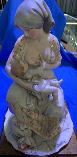 G. Armani Peasant Mama, Breast Feeding Infant Statue