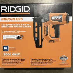 RIDGID Straight Finish Nailer 2 1/2 Inch 18v - NEW