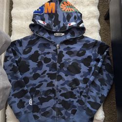 Blue Bape Hoodie size small