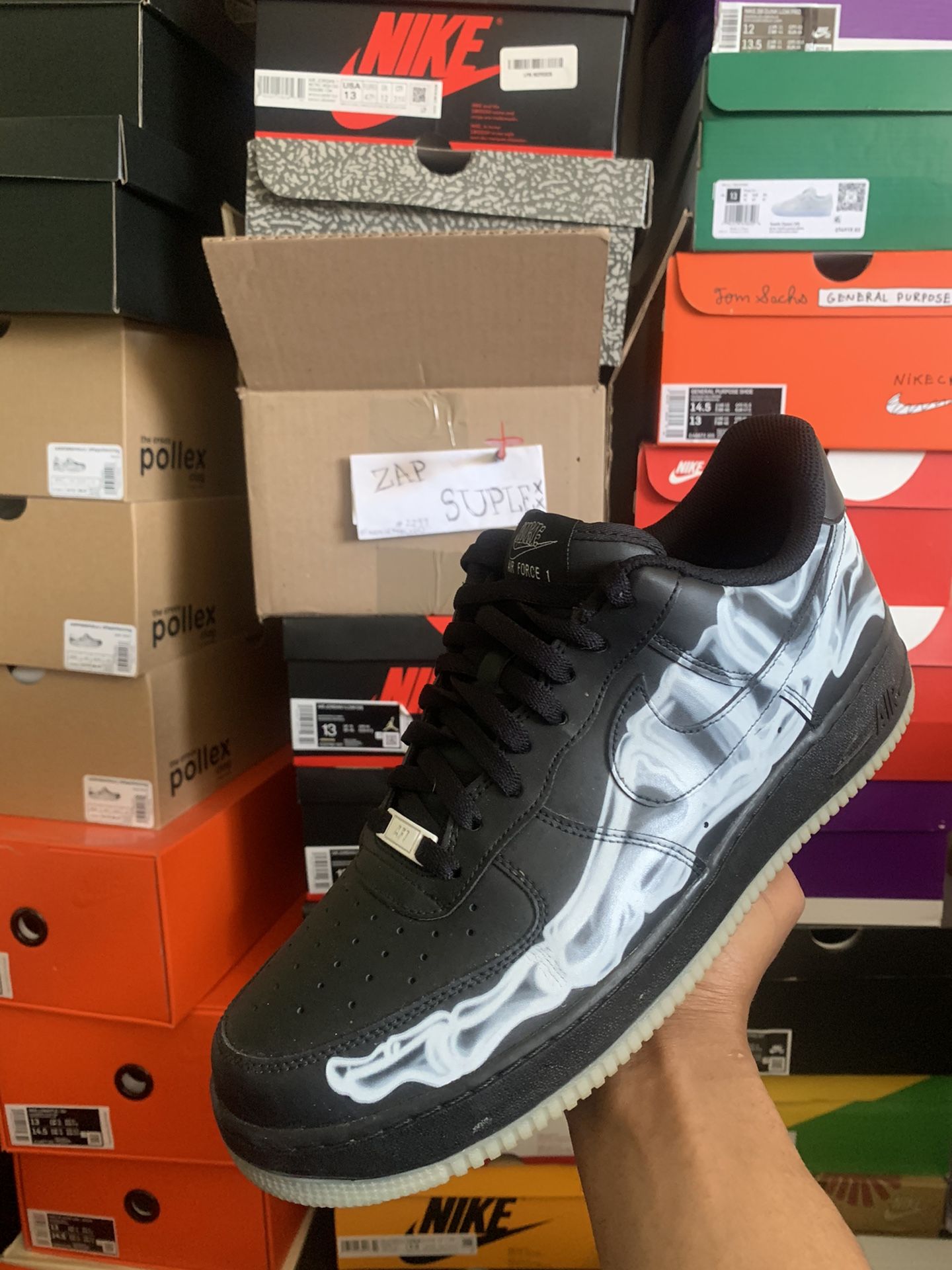 Black Nike Air Force 1 ‘Skeleton’ Nike Air Force 1 Low Black Skeleton Halloween (2019) – Holy  main image 2