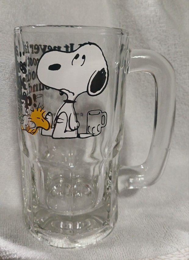 Vintage 1965 Peanuts Snoopy and Woodstock Root Beer Mug