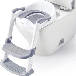 Potty Training Seat with Ladder, Toddler Potty Seat for Toilet with Step Stool for Kids, Splash Guard and Wide Pad for Boys Girls, Stable Without Slip