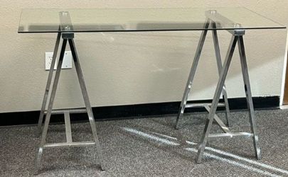 Contemporary glass top desk