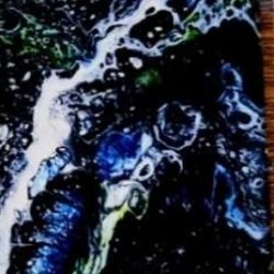 Original Acrylic Painting Triptych 35x7 Canvas