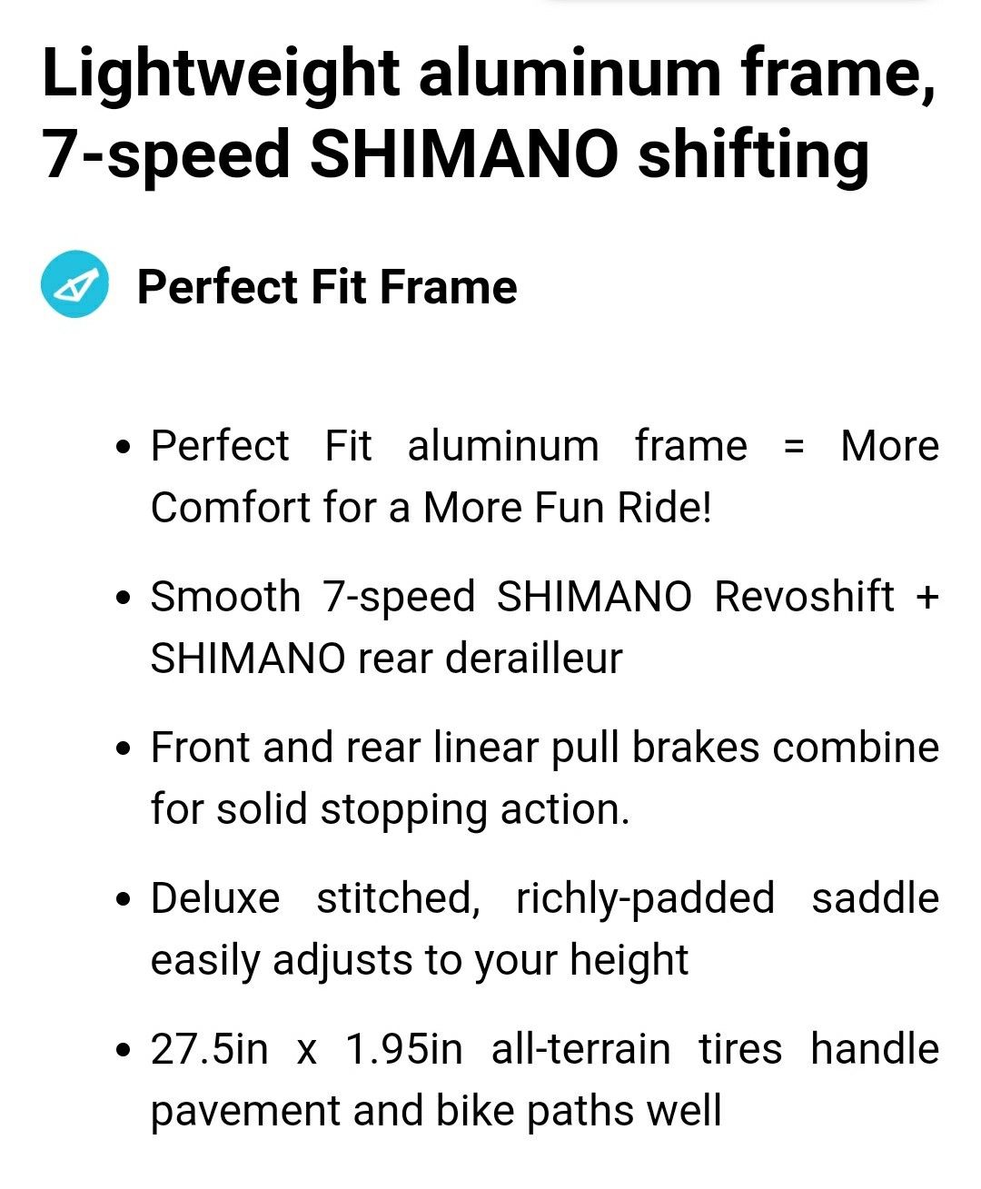 Huffy Casoria aluminum frame bike