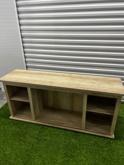 Low Wood TV Stand with Open Shelves