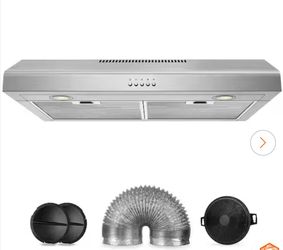 30 in. Duct Type 450 CFM Under Cabinet Range Hood With 2-Lights in Stainless Steel