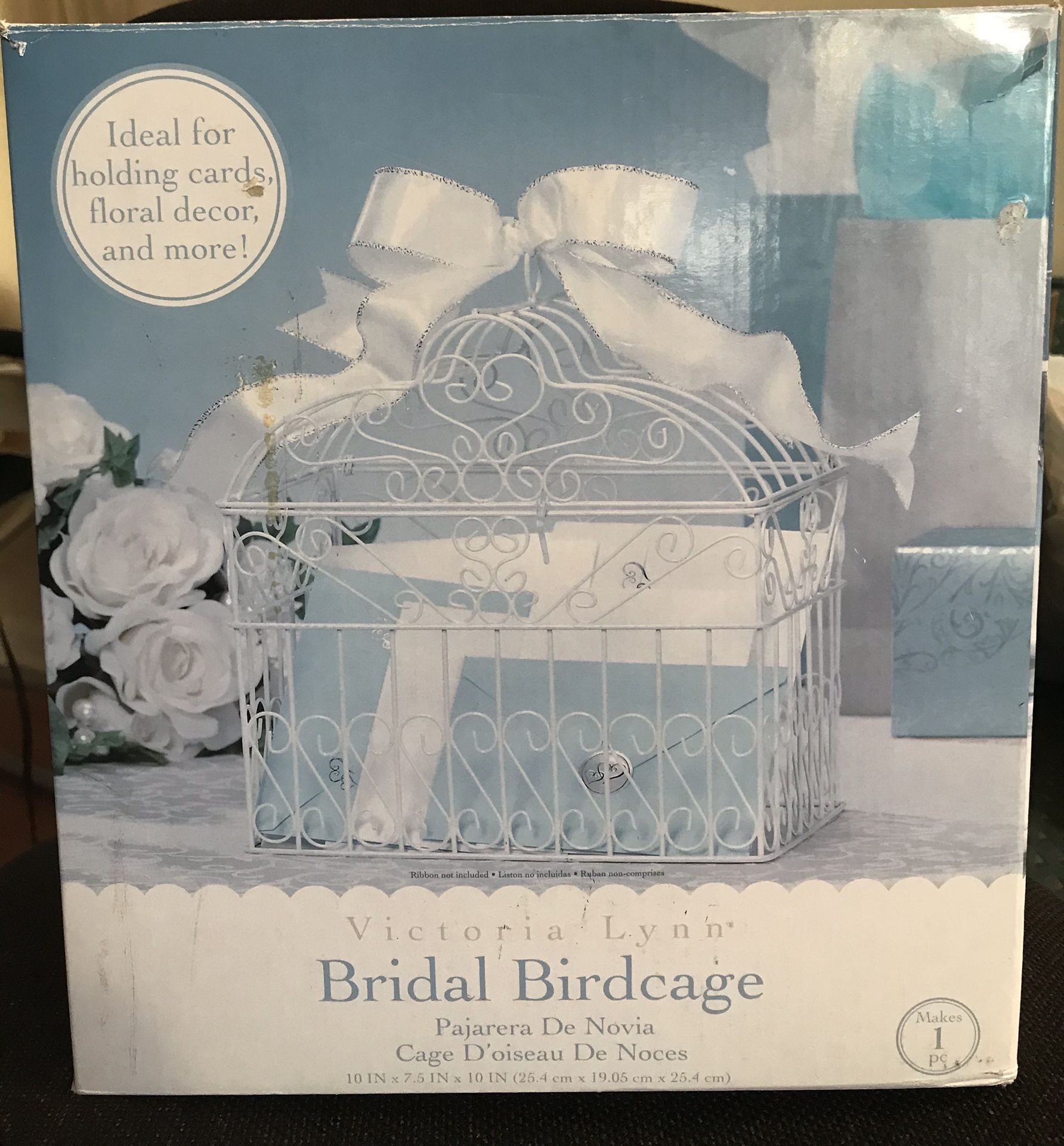 NIB Wedding Bird Cage Card Box