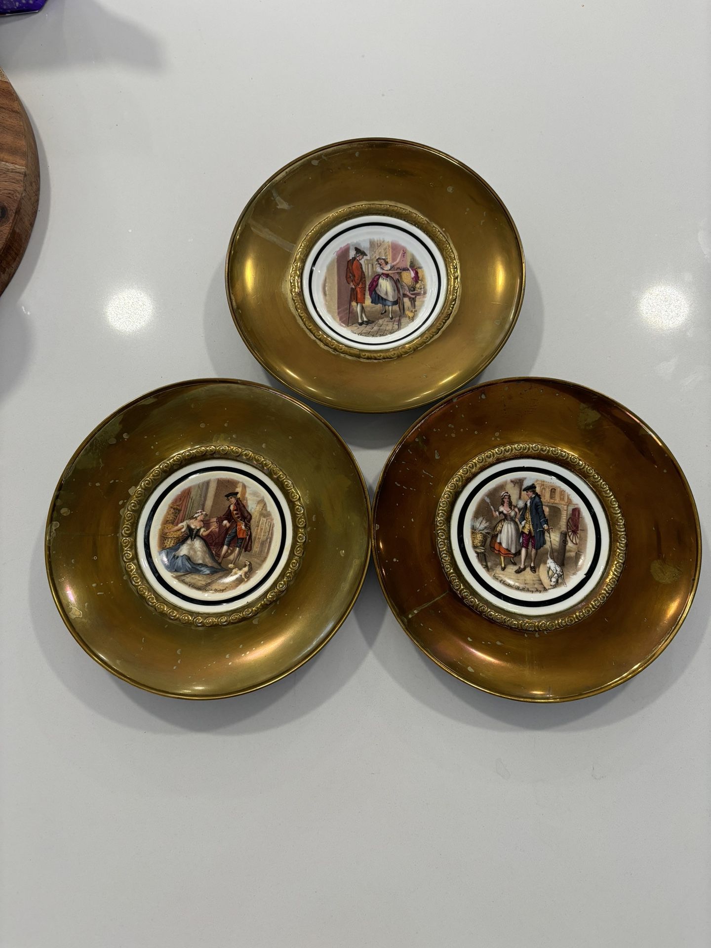 Set of Regency Genuine Bone China Made in England Brass