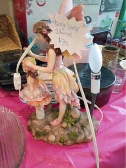 Two Fairy Figurine Decorative Lamp