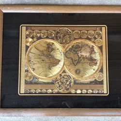 Picture - Gold Foil World Map