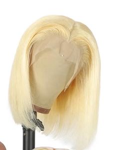 Blonde Bob Wig Human 10 inch