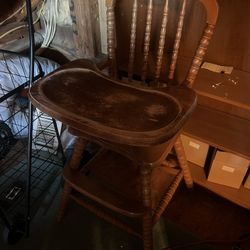 Antique Wooden High Chair