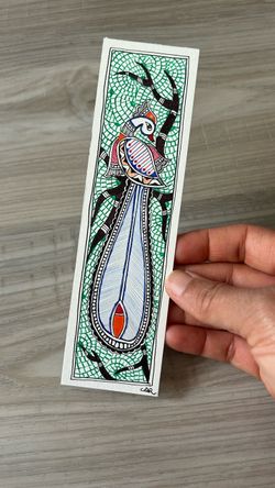 Hand-Painted Madhubani Art Bookmark Miniature Art