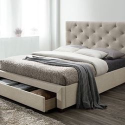 Brand New Beige E.king Size Storage Bed Frame