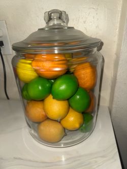 Anchor Hocking Jar w/ artificial lemons