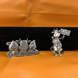 Vegetarians JJ Pewter Brooches 