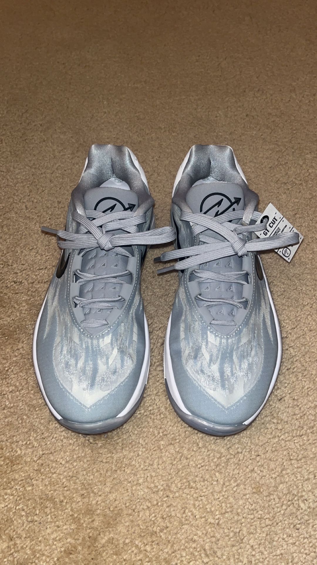 Nike Team Issued Zoom GT Cut 2 - Size 9.5 - Wolf Grey/Black - RARE Colorway  (Played 1 Game In Them)