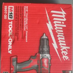 M18 Cordless 1/2" Compact Hammer Drill/Driver. Tool Only 2607-20