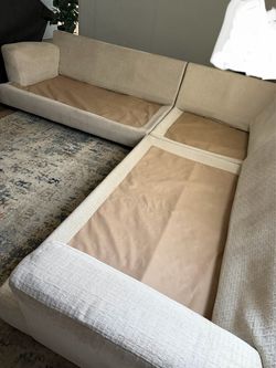 Beige Fabric Sectional Sofa