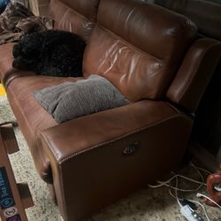 Beautiful Electric Reclining Couch  Phone Charger – Excellent Condition – $450 (Paid $3,400 New)