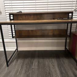 Home Office Desk, 47" Small Desk Table with Storage Shelf