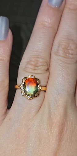 Lab Created Watermelon Tourmaline Ring