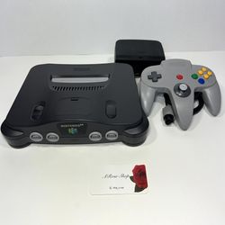 Nintendo 64 NUS-001 Black Console With Jumper Pak, Power Cord & Controller