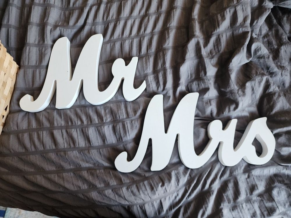 Wooden Mr And Mrs Signs