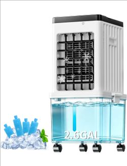 Portable Air Conditioners, Swamp Cooler Portable AC Unit with Removable 2.6 Gal Water Tank, Windowless Evaporative Air Cooler with 3 Speeds for Bedroo