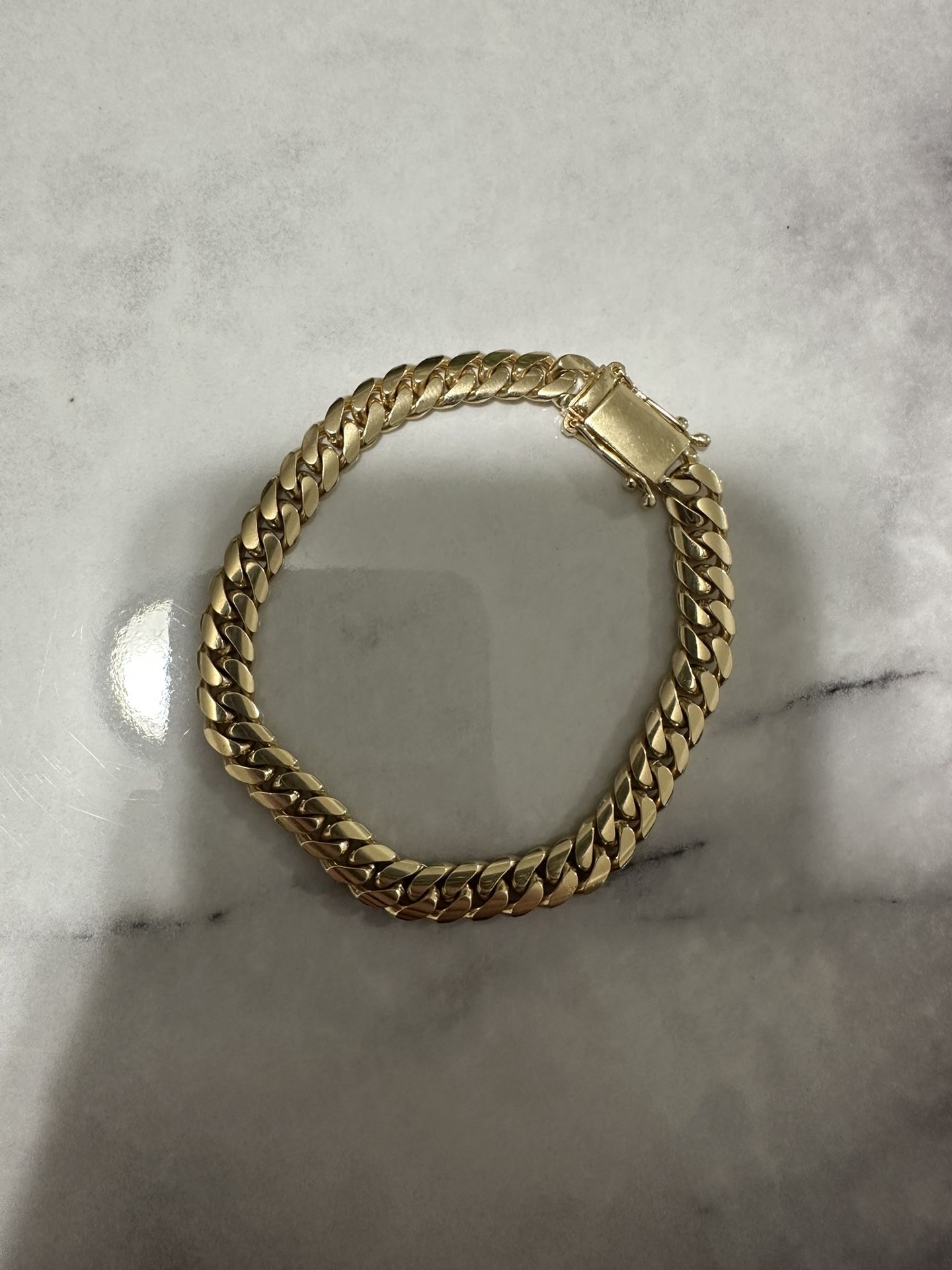 Solid Gold 18k Cuban Link Bracelet 7MM 20 CM Long (NEW)