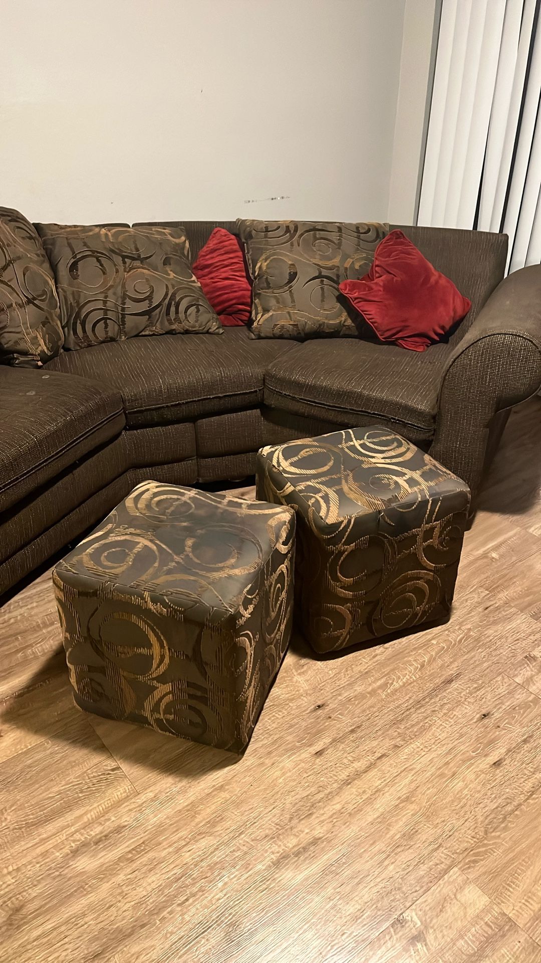 Brown couch set