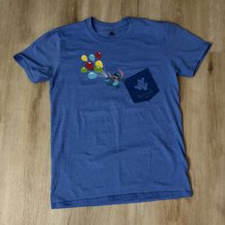 2019 Disney D23 Expo Best Day Ever Stitch with Balloons Blue T-shirt Size Small